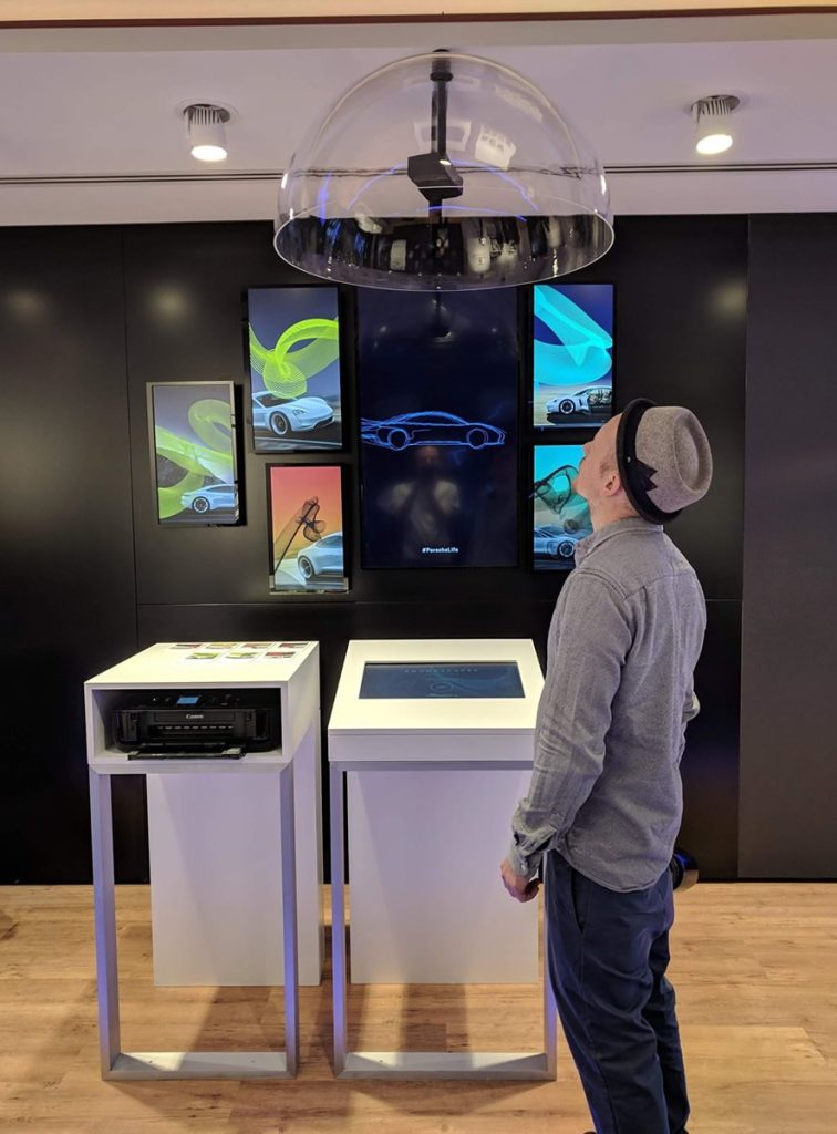 Dome speaker in Porsche store